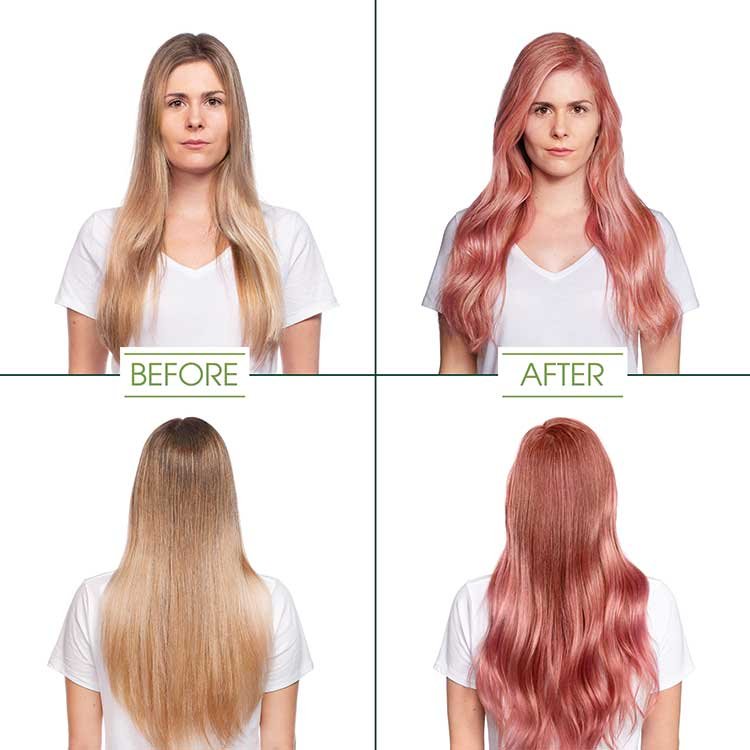 garnier hair color rose quartz shade before and after